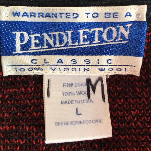 Pendleton Black Red Floral Crest Cardigan Size L - Picture 7 of 8
